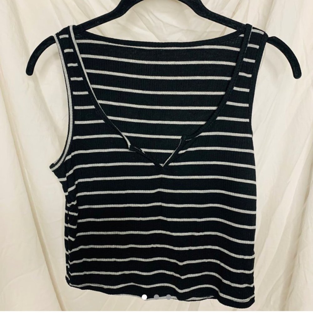 Striped V-Neck Crop Top